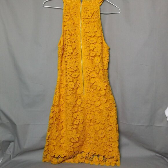 Blu Heaven Dress Womens Large Casual Lace Bodycon Sleeveless Yellow NWT Beach - Picture 4 of 9